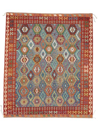 Koberec Orientální Kelim Afghán Old Style 248X296 Tmavě Červená/Hnědá (Vlna, Afghánistán)