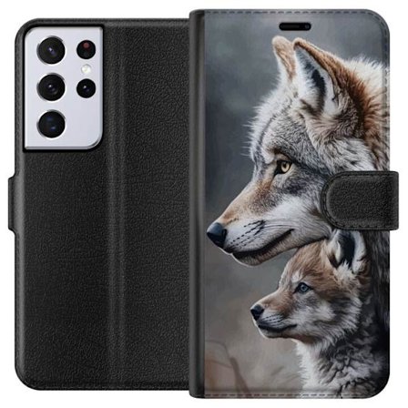 Kompatibelt Lommeboketui til Samsung Samsung Galaxy S21 Ultra 5G Ulver Ville Wolf Dyr Mystikk