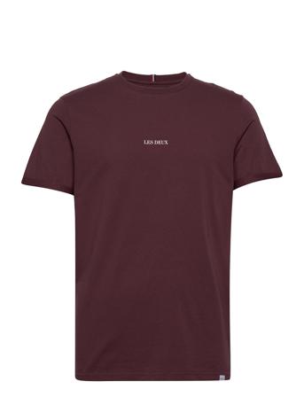 Lens T-Shirt T-shirts Short-sleeved Burgundy Les Deux
