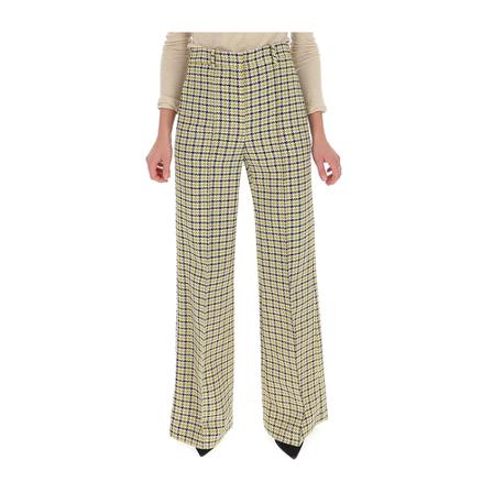 Victoria Beckham check print Bukser Gul, Dame Bukser