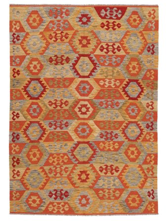 Kilim Afghan Old Style Rug 175X249 Brown/Dark Red Wool, Afghanistan