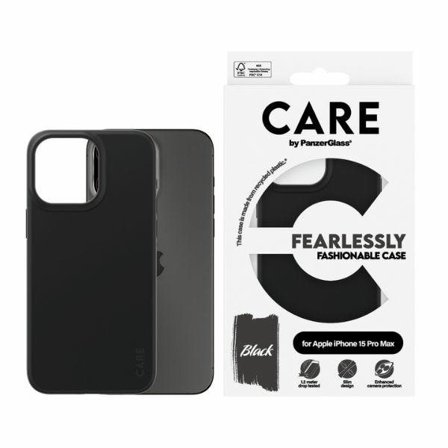 CARE by PanzerGlass Fryktløst fasjonabelt etui for iPhone 15 Pro Max - Svart