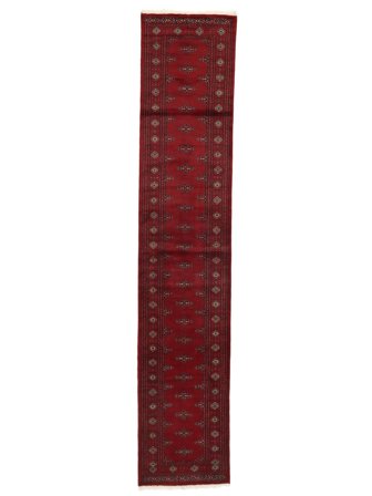 Tappeto Orientale Pakistan Bukara 3Ply 79X403 Passatoie Nero/Rosso Scuro (Lana, Pakistan)