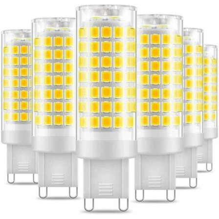 G9 LED-lampa, flimmerfri 5W LED-lampor kallvit 6000K, 530LM, energibesparande motsvarighet till 48W halogenlampa, 360 graders vinkel, AC220-240V - 6-