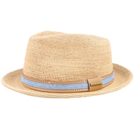 Stetson - Beige straw Hoed - Player Raffia Crochet Natural Straw Hat @ Hatstore