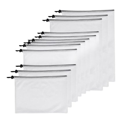 Rese 12st Virgin Cotton Hantverksväskor Blixtlåsförsedda Påsar Sminkväska