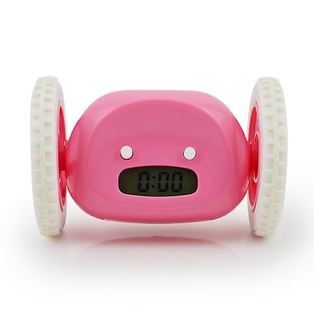 Vækkeur på hjul ekstra højt til dybe sove (voksen eller børneværelse robot Clockie) sjovt ur