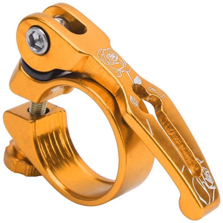 31.8MM Cykelsadelklemme Aluminiumlegering Hurtigudløser Mountainbike Racercykel Sadelpindklemme Guld