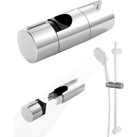 Bruseholder, brusehovedholder til justerbar glidende stang 19-25 mm, bruseholder glidende stang wit