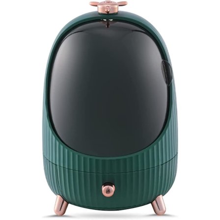 Makeup-arrangör med LED-ljuslådor, smyckeskrin i plast, dammtät förvaringslåda för hemmet, grönt