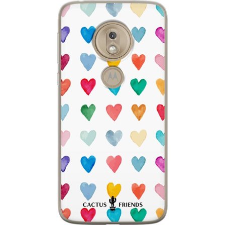 Yhteensopiva Puhelinkuori Motorola Motorola Moto G7 Play Cactus and Friends - Watercolor Love Grid