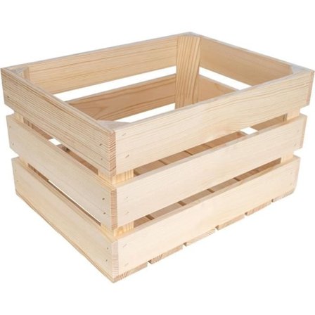 Opbevaringsboks - CREATIVE DECO - 40 x 30 x 23 cm - Naturligt træ - Vintage - Trækasse