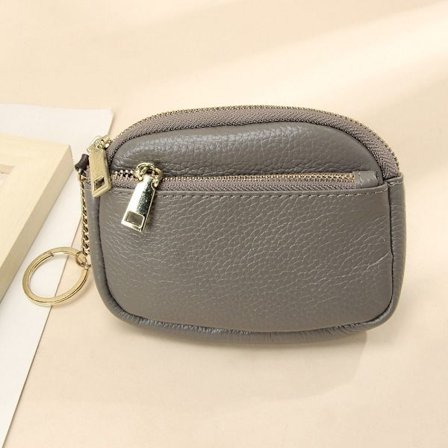 Mini Lommebok Kvinne Glidelås Veske GRÅ