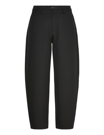 Gina Tricot Mid Waist Barrel Trousers - Black - 36