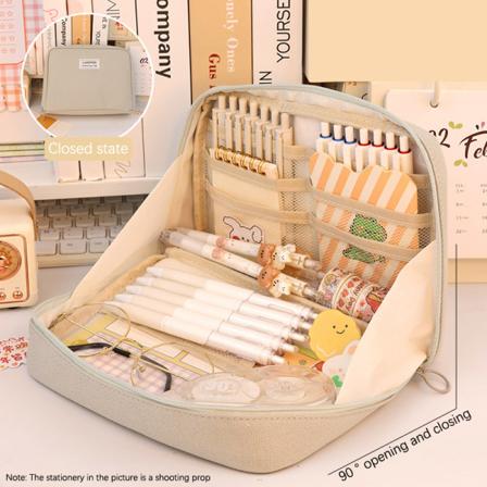 e Blyantvesker Kawaii-veske med stor kapasitet for jenter St Gray