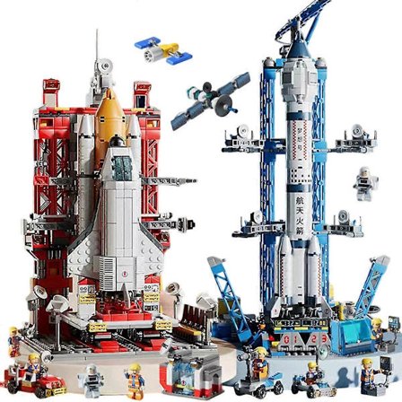 Rumfærge raket byggeklodser, passende fødselsdagsgaver til børn{YFL}