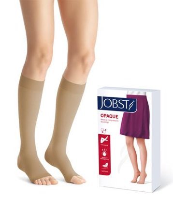 Jobst Opaque klasse 2 knestrømpe u/tå natur str M, 1 par