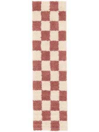 Gangteppe 80X300 Chessie - Rosa/Off White