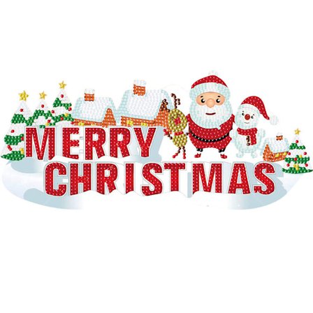 5D DIY Diamantmålning God Jul Klistermärken Dekal Heminredning