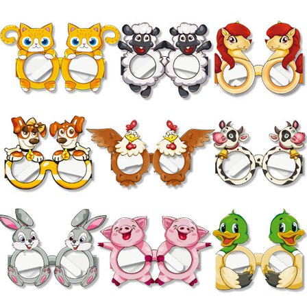 #9 Tilatilan Eläinten Paperikupit Koristeet Hauskat Kuvausrekvisiitat Juhliin P#