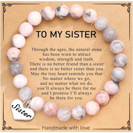 Naturstensarmband för kvinnor/flickor - Unika presenter till mamma/syster/dotter/bästa vän