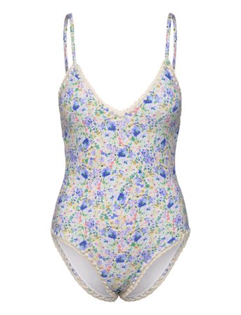 Malina | Nila V-Neck Crochet Trimmed Swimsuit | XS