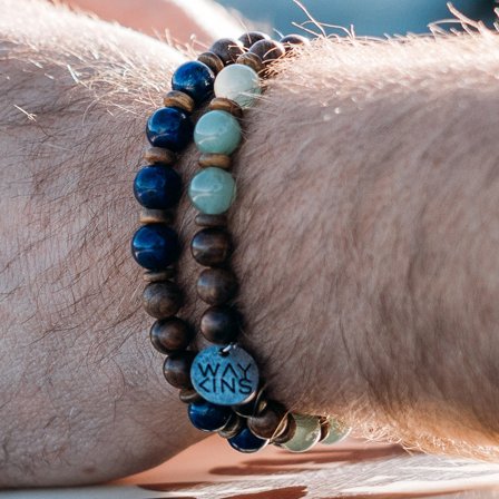 Bracciale Wayne Wave con lapislazzuli per uomini - Bracciali con perline