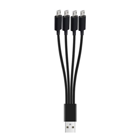 4 i 1 Micro USB-opladningskabel Multiopladerkabel til flere enheder Oplad 4 tablets eller telefoner samtidigt