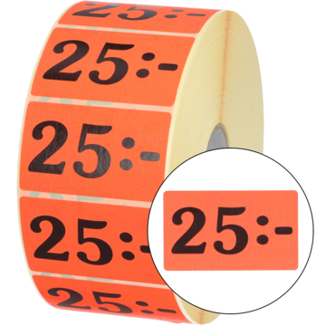 ETIKETT RØD 25,