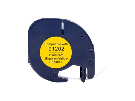 Tape Plast 12mmx4m svart på gul - Lyreco - Kontorsmaskiner - Märkmaskiner och tape - Tape - Dymo LetraTag