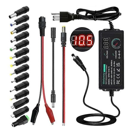 Strømforsyning 3V-24V 3A 72W Justerbar Variabel 3V 5V 6V 9V 12V 18V 20V 24V AC/DC, 100V-240V AC til D