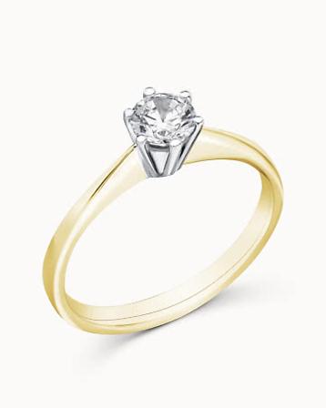 Diamantring Astrid 18K Gult Gull Naturlig Diamant 0.30 Carat - Forlovelsesringer & Gifteringer hos Vanbruun