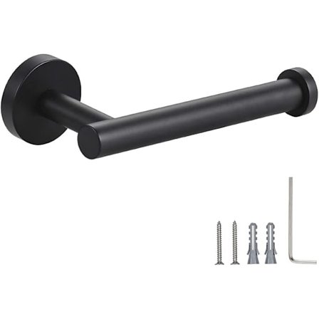 Svart toalettpapirholder, veggmontert toalettpapirholder for bad