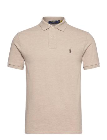 Slim Fit Mesh Polo Shirt Designers Knitwear Short Sleeve Knitted Polos Beige Polo Ralph Lauren