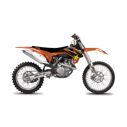Blackbird Rockstar Energy Komplett Dekalkit Med Sadelöverdrag Orange-Svart-Gul - KTM 200 EXC 2014-2016
