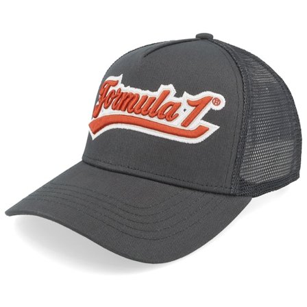 Formula One - Motor Cinza trucker Boné - F1 Logo Legacy Black A-Frame Trucker @ Hatstore
