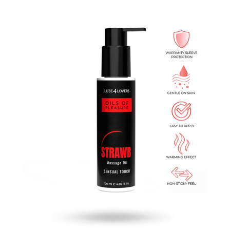 Oils of Pleasure – Strawberry Massage Oil 120 ml - Erotik Vuxen: Massasjeoljer