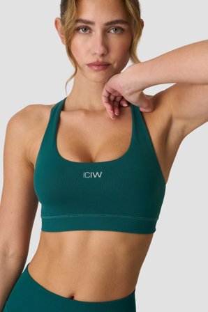 ICANIWILL - Define Seamless Racer Back Sports Bra Petrol Green - Dames - sportkleding van ICIW