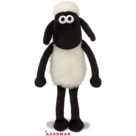 Shaun the Sheep Plysch Nalle, Musta ja Valkoinen, Sopii Aikuisten ja Lasten 40cm