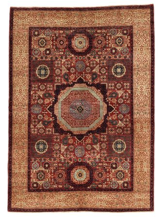 Noué À La Main Mamluk Tapis 171X240 De Laine Marron/Rouge Foncé