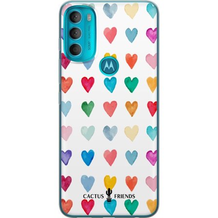 Yhteensopiva Puhelinkuori Motorola Motorola Moto G71 5G Cactus and Friends - Watercolor Love Grid