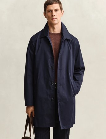GANT Cotton Blend Car Coat - Navy - M