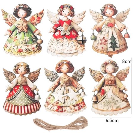 Tegneserie Træengle DIY Julepynt Vedhæng Ferie Træ Dekoration Festlige Hængende Vedhæng Julefestartikler Gave (FMY)