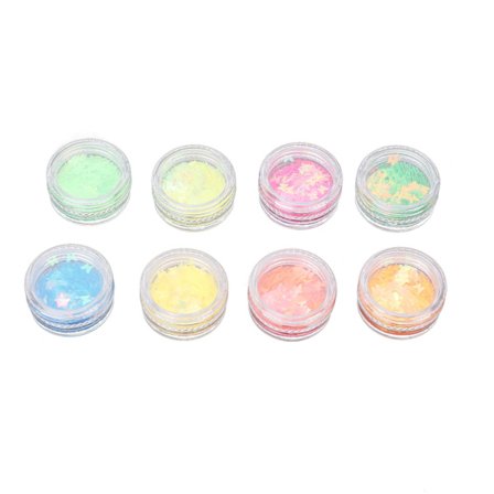 8 Esker Neglekunst Paljetter Glitter Flak Pulver DIY Manikyr Dekor