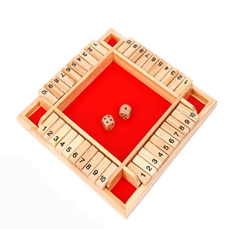 4 Player Shut Box Board Toy Digitalt flipbrädspel Familjespelbordsleksaker