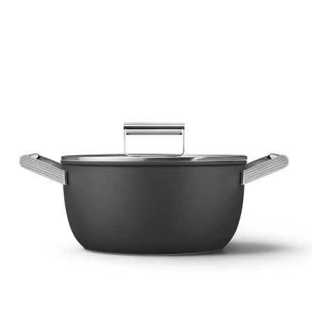 Smeg Gryte 24 cm / 4,5 liter, svart