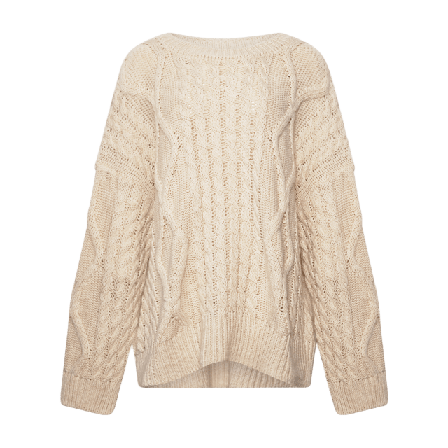 Tiffany Carla, O-neck Oversized Knit - Off White Tröjor Dam Vit S/M