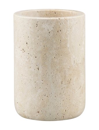 Mette Ditmer Travertine Toothbrush Holder - Beige - Ø7.5X H10CM