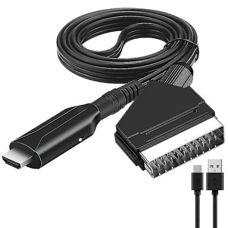 Kätevä Scart-HDMI-muunnin ääni- ja videosovitin HDTV:lle/DVD:lle/digiboksille/PS3:lle/PAL/NTSC