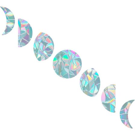 Månfase vindusdekaler statisk regnbueklistremerke vindusvarslingsdekaler solfanger ikke-selvklebende vinyl ikke-selvklebende dekorasjoner (7 stk)